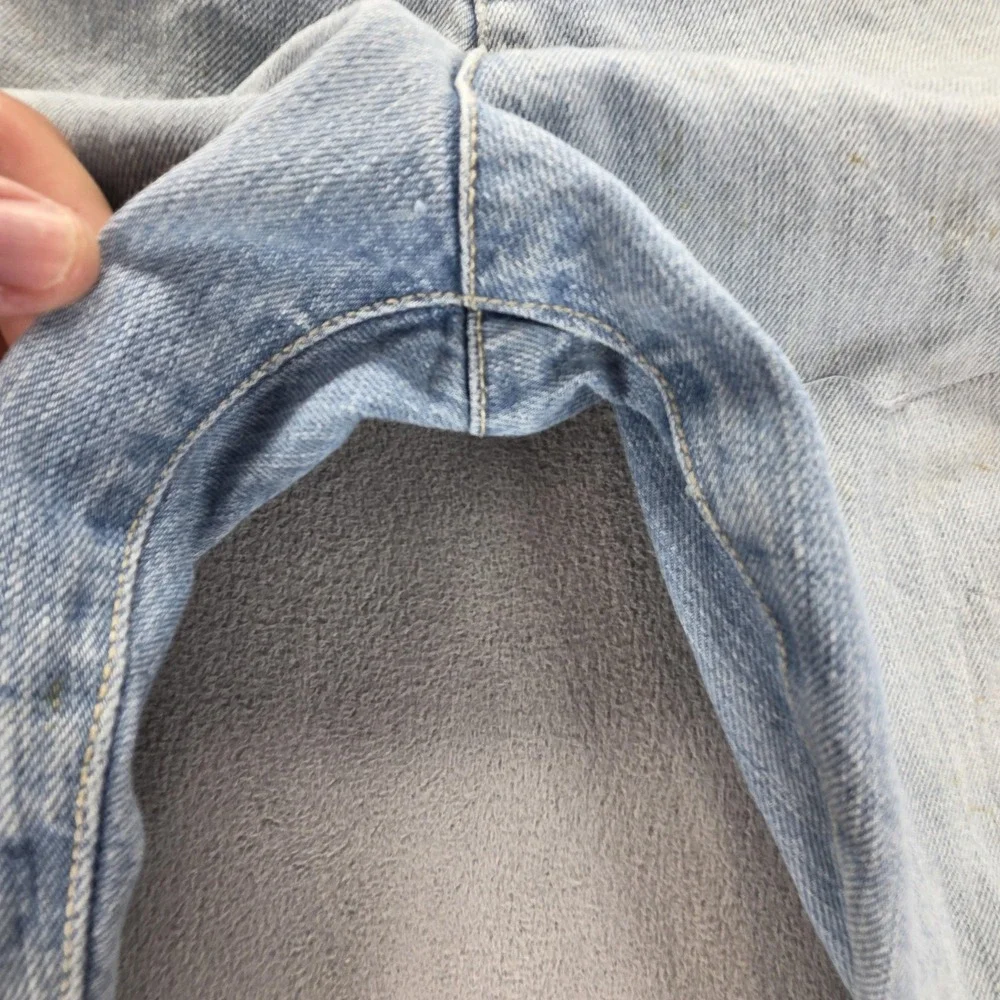 VTG Levis Engineered Jeans Mens Blue‎ Japan Twisted Altered Hem Flap Fits 30x26